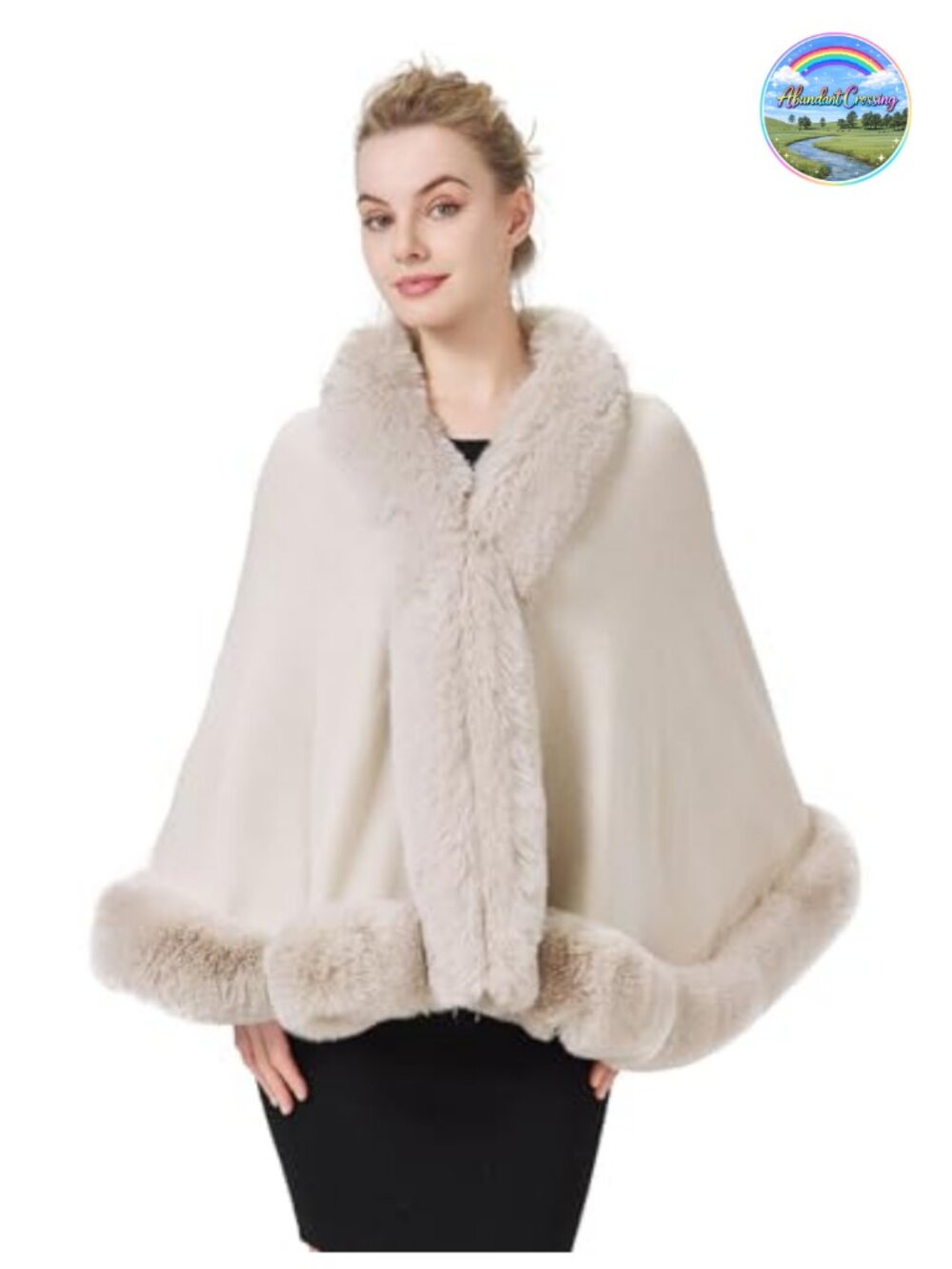 Faux Fur Wrap Shawl Stole Women Wedding Bridal Evening One Size